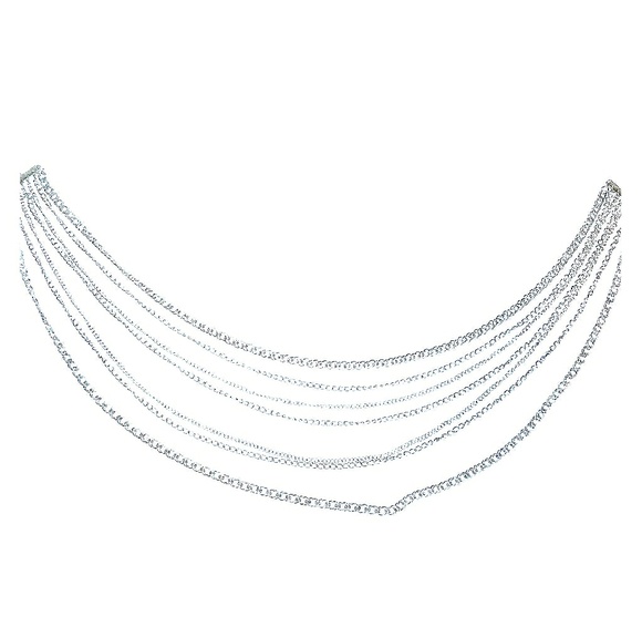 Seven Strand Silver Chain Necklace - Picture 3 of 4